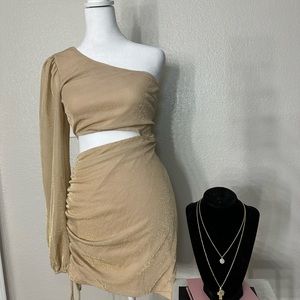 Gold Shiney Mini Dress